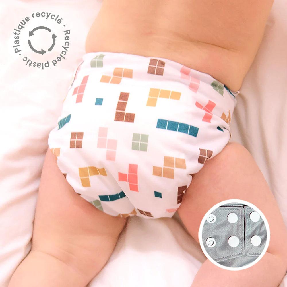  LA PETITE OURSE 6 One Size Printed Snap Cloth Diaper