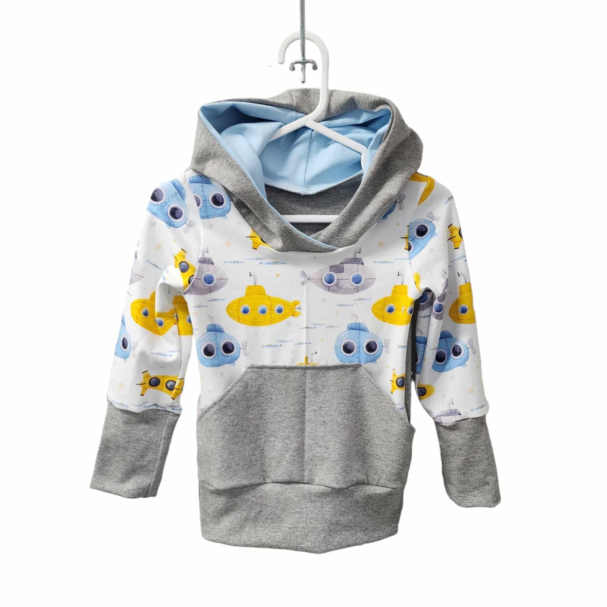 Créations M3 | Hoodie évolutif | Yellow Submarine (1-3T)