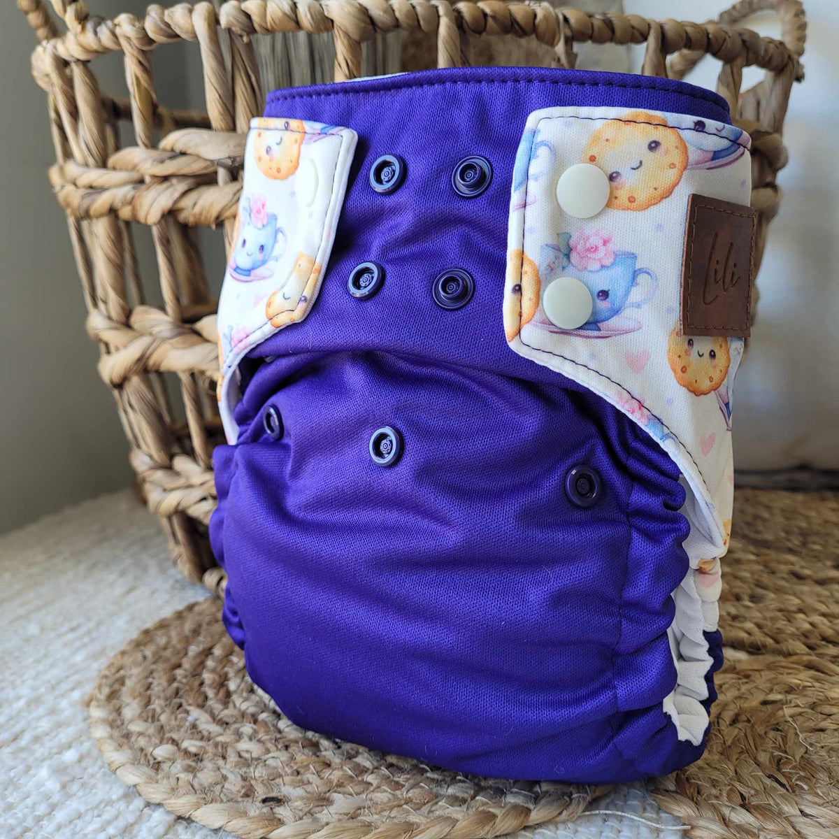 Les Confections Lili | Washable diaper | One size | Tea & Biscuits (wrap)