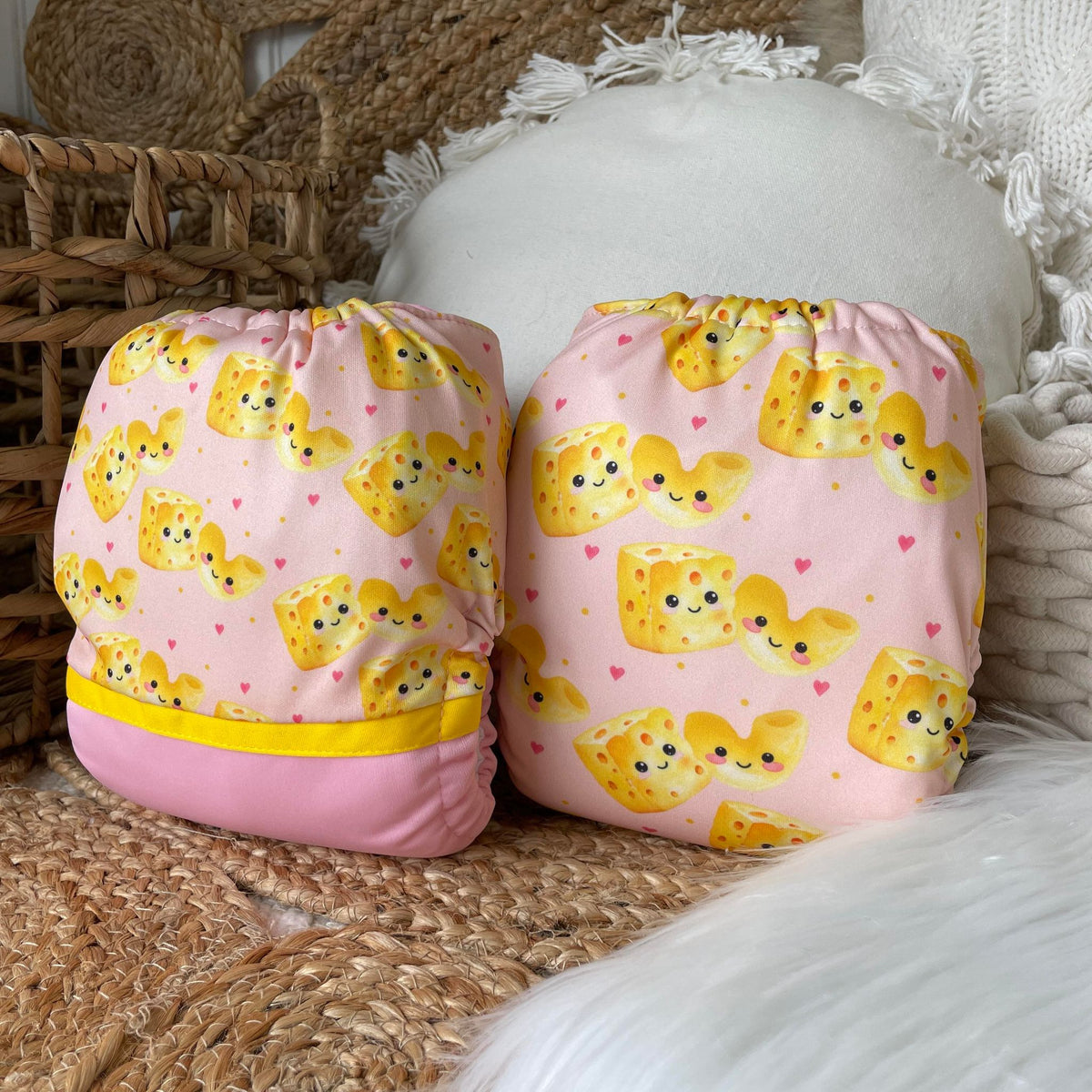 Les Confections Lili | Washable diaper | GRANDE taille | Mac & Cheese (wrap)