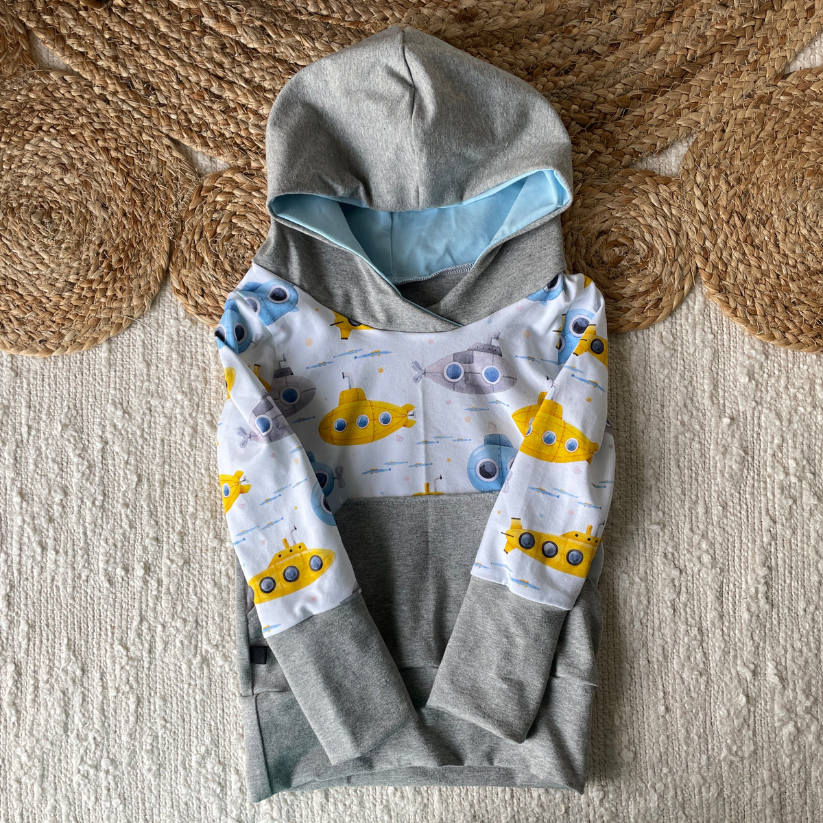 Créations M3 | Hoodie évolutif | Yellow Submarine (1-3T)