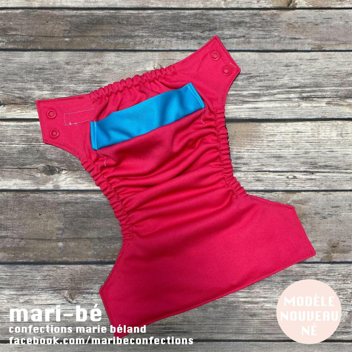 Mari-bé | Couche lavable à poche | Taille NOUVEAU-NÉ | Colibri - Mari-bé Confections Marie Béland