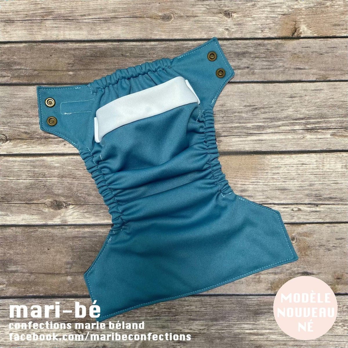 Mari-bé | Couche lavable à poche | Taille NOUVEAU-NÉ | Nuit Blanche - Mari-bé Confections Marie Béland