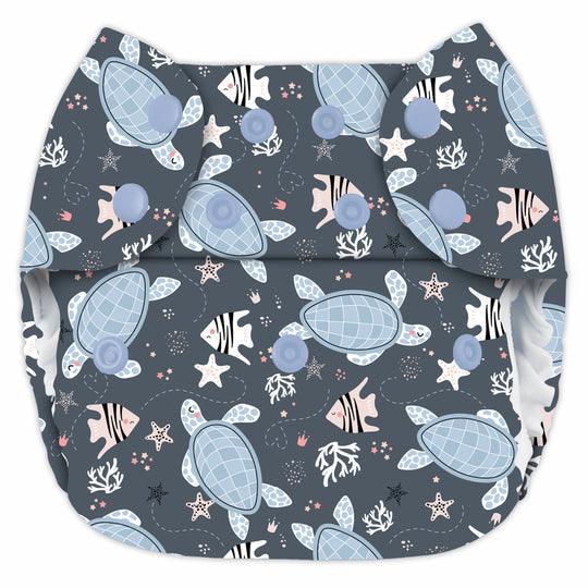 Blueberry Simplex | Couche lavable Tout en Un | taille NOUVEAU-NÉ | Sea Turtles - Blueberry